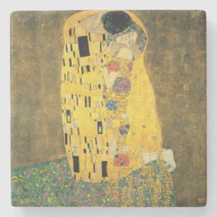 GUSTAV KLIMT - De kus van 1907 Stenen Onderzetter