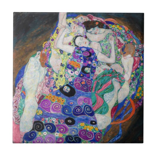 Gustav Klimt - De Maagd Tegeltje (Voorkant)
