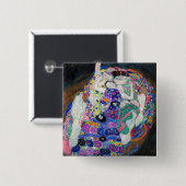 Gustav Klimt - De Maagd Vierkante Button 5,1 Cm (Voorkant /achterkant)