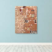 Gustav Klimt - De omhelzing Canvas Afdruk (Insitu (Houten vloer))