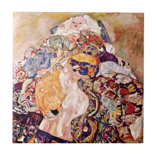 Gustav Klimt - De wieg - Pasgeboren Tegeltje