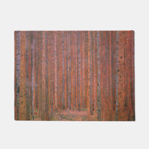 Gustav Klimt Dennenbos Tannenwald Rode Bomen Deurmat