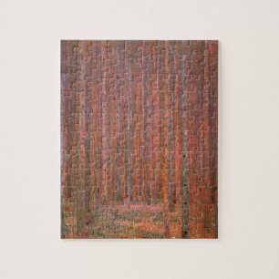Gustav Klimt Dennenbos Tannenwald Rode Bomen Legpuzzel