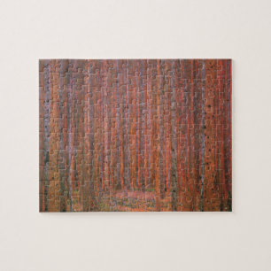 Gustav Klimt Dennenbos Tannenwald Rode Bomen Legpuzzel
