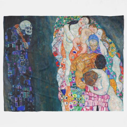 Gustav Klimt - Dood en Leven Fleece Deken (Voorkant (Horizontaal))