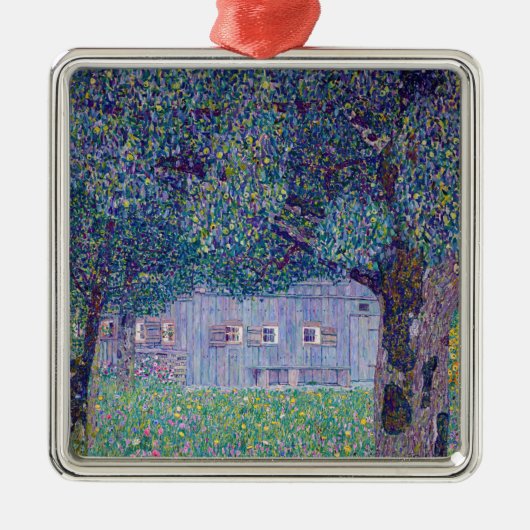 Gustav Klimt - Farmhouse in Opper-Oostenrijk Metalen Ornament (Voorkant)