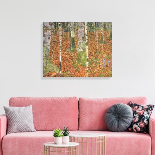 Gustav Klimt - Farmhouse met vogelbomen Canvas Afdruk (Insitu (Woonkamer))