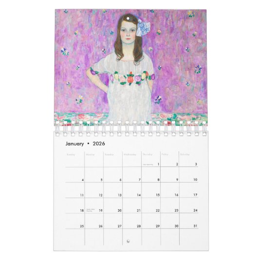 GUSTAV KLIMT FINE ART CALENDRIER (Jan 2026)