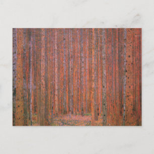 Gustav Klimt Fir Forest Tannenwald Red Trees Briefkaart