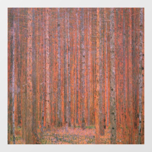 Gustav Klimt Fir Forest Tannenwald Red Trees Raamsticker (Vel)