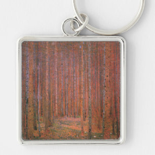 Gustav Klimt Fir Forest Tannenwald Red Trees Sleutelhanger