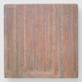 Gustav Klimt Fir Forest Tannenwald Red Trees Stenen Onderzetter (Voorkant)
