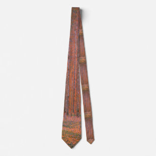 Gustav Klimt Fir Forest Tannenwald Red Trees Stropdas