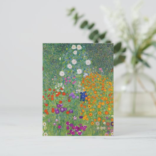 Gustav Klimt Flower Garden Art Briefkaart (Staand voorkant)