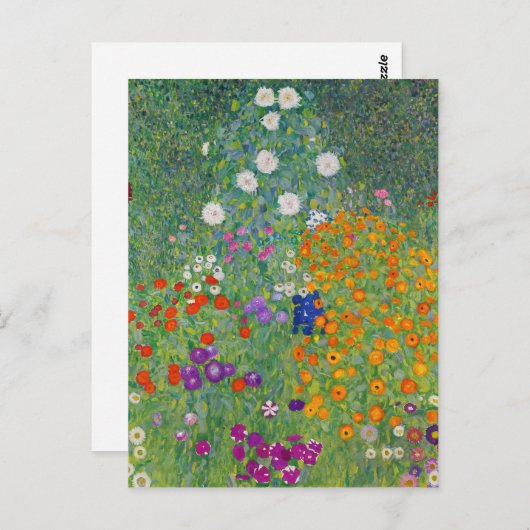 Gustav Klimt Flower Garden Art Briefkaart (Voorkant / Achterkant)