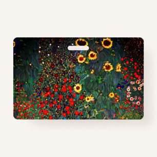 Gustav Klimt Flower Garden Badge