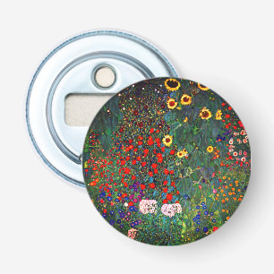 Gustav Klimt Flower Garden Button Flesopener