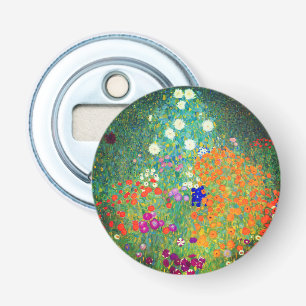 Gustav Klimt Flower Garden Button Flesopener