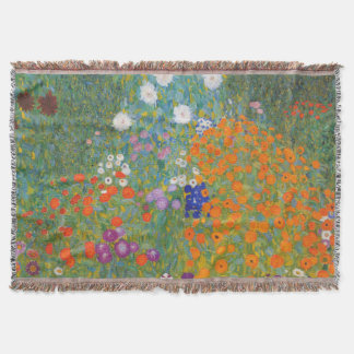 Gustav Klimt Flower Garden Cottage Natuur Deken