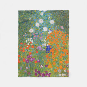 Gustav Klimt Flower Garden Cottage Natuur Fleece Deken