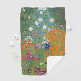 Gustav Klimt Flower Garden Cottage Natuur Golfhanddoek