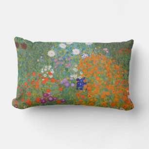 Gustav Klimt Flower Garden Cottage Natuur Kussen