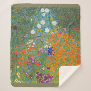 Gustav Klimt Flower Garden Cottage Natuur Sherpa Deken