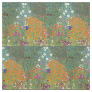 Gustav Klimt Flower Garden Cottage Natuur Stof
