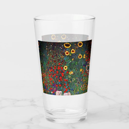 Gustav Klimt Flower Garden Glas (Achterkant)
