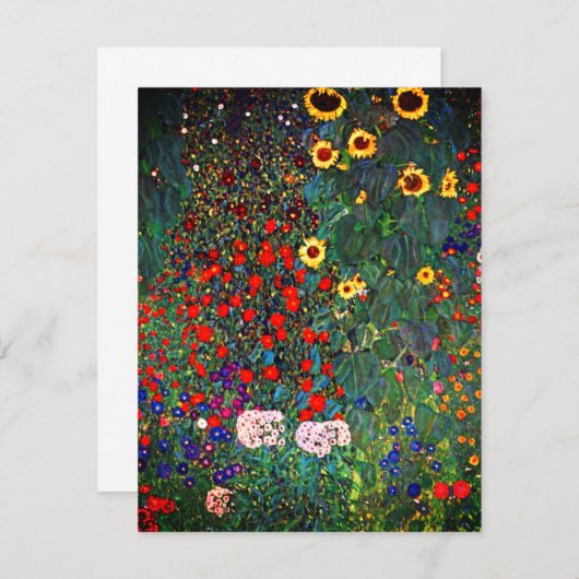 Gustav Klimt Flower Garden Kaart (Voorkant / Achterkant)