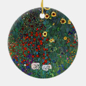 Gustav Klimt Flower Garden Keramisch Ornament (Achterkant)