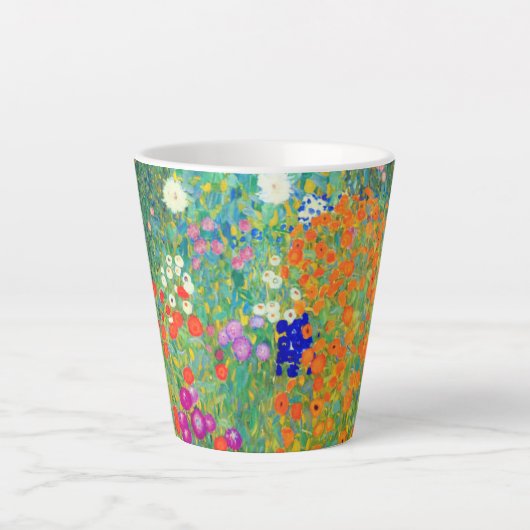 Gustav Klimt Flower Garden Latte Mok (Voorkant)