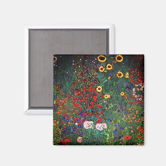 Gustav Klimt Flower Garden Magneet (Voorkant / Achterkant)