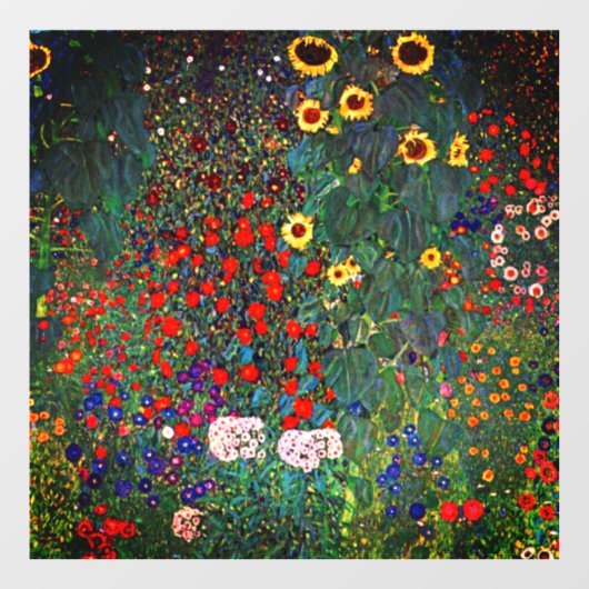 Gustav Klimt Flower Garden Raamsticker (Vel)