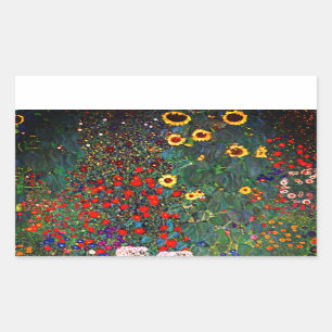 Gustav Klimt Flower Garden Rechthoekige Sticker