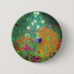Gustav Klimt Flower Garden Ronde Button 5,7 Cm
