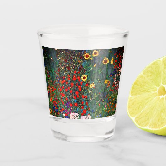 Gustav Klimt Flower Garden Shot Glas (Voorkant)
