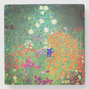 Gustav Klimt Flower Garden Stenen Onderzetter