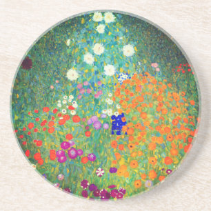 Gustav Klimt Flower Garden Zandsteen Onderzetter