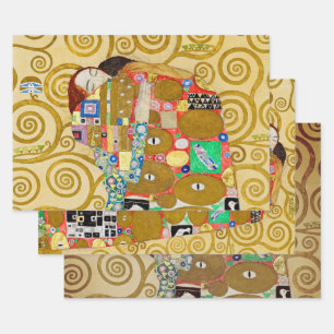 Gustav Klimt Fulfilment Nouveau Paar Inpakpapier Vel