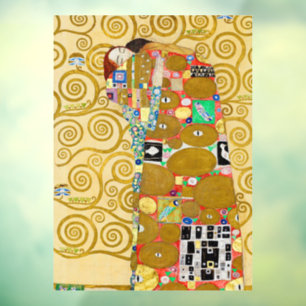 Gustav Klimt Fulfilment Nouveau Paar Raamsticker