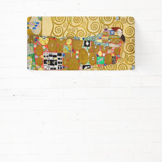Gustav Klimt Fulfilment Nouveau Paar Spandoek (Insitu)