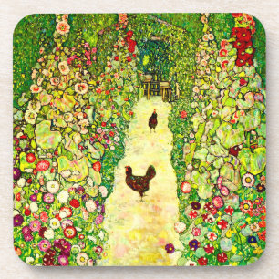 Gustav Klimt Garden met kippen Bier Onderzetter