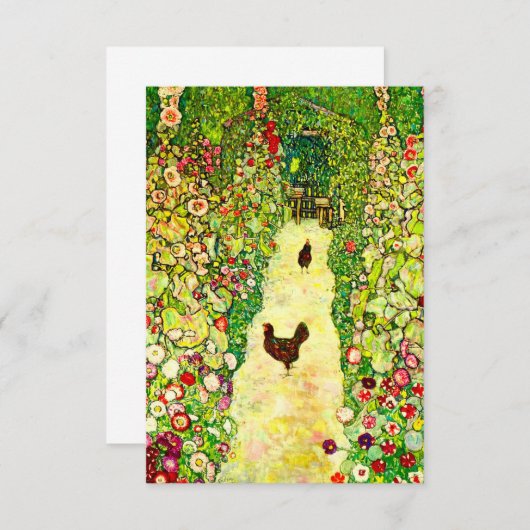 Gustav Klimt Garden met kippen Informatiekaartje (Voorkant / Achterkant)