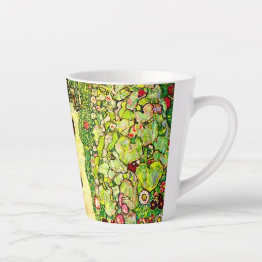 Gustav Klimt Garden met kippen Latte Mok (Rechts)