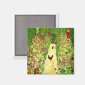 Gustav Klimt Garden met kippen Magneet (Voorkant / Achterkant)