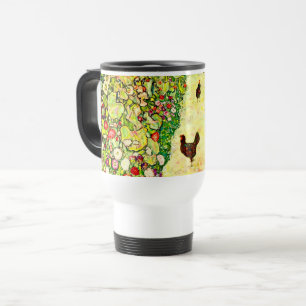 Gustav Klimt Garden met kippen Reisbeker