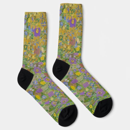 Gustav Klimt Golden Bloom Foral Pattern Sokken (Rechts)