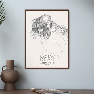 Gustav Klimt Head-vrouwenprofiel Beethoven Frieze Poster
