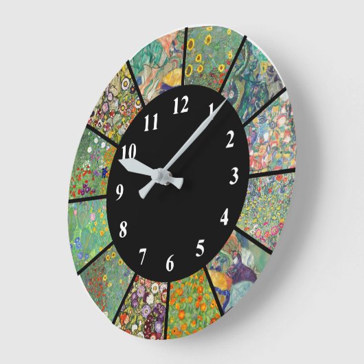 Gustav Klimt Horloge Bleu Vert Fleur Motifs (Angle)